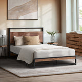 NNEED Metal Bed Frame King Single Size Wooden