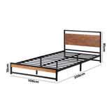NNEED Metal Bed Frame King Single Size Wooden