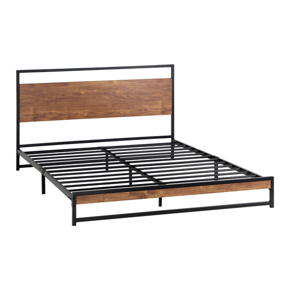 NNEED Metal Bed Frame Queen Size Wooden