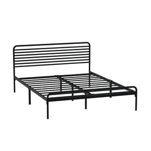 NNEED Double Metal Bed Frame Railing-style Black