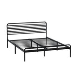 NNEED Double Metal Bed Frame Railing-style Black