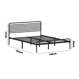 NNEED Double Metal Bed Frame Railing-style Black