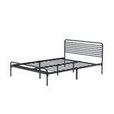 NNEED Double Metal Bed Frame Railing-style Black