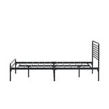 NNEED Double Metal Bed Frame Railing-style Black