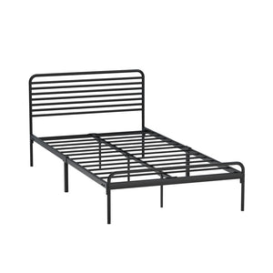 NNEED King Single Metal Bed Frame Railing-style Black