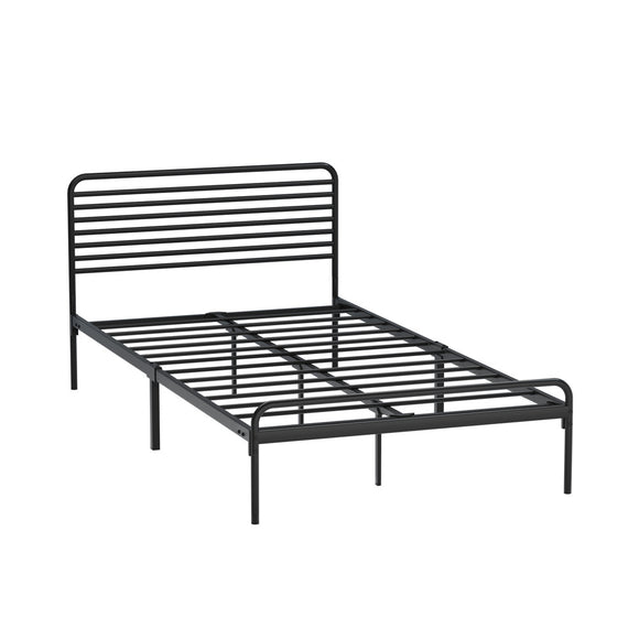 NNEED King Single Metal Bed Frame Railing-style Black