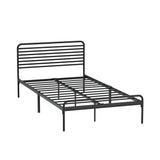 NNEED King Single Metal Bed Frame Railing-style Black
