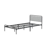 NNEED King Single Metal Bed Frame Railing-style Black