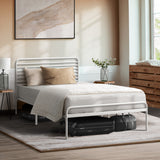 NNEED Metal Bed Frame King Single Platform White