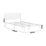 NNEED Metal Bed Frame King Single Platform White