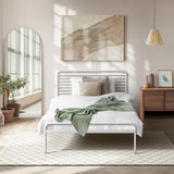 NNEED Metal Bed Frame King Single Platform White