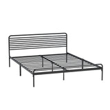 NNEED Queen Metal Bed Frame Railing-style Black
