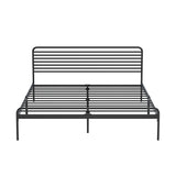 NNEED Queen Metal Bed Frame Railing-style Black