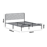 NNEED Queen Metal Bed Frame Railing-style Black