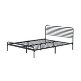 NNEED Queen Metal Bed Frame Railing-style Black