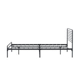 NNEED Queen Metal Bed Frame Railing-style Black