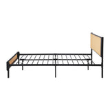 NNEED Metal Bed Frame Double Size with Rattan Board