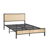 NNEED Metal Bed Frame King Single Size with Rattan Board