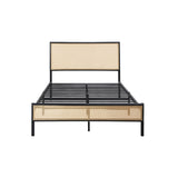 NNEED Metal Bed Frame King Single Size with Rattan Board