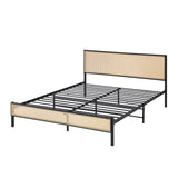 NNEED Metal Bed Frame Queen Size with Rattan Board