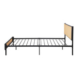 NNEED Metal Bed Frame Single Size with Rattan Board