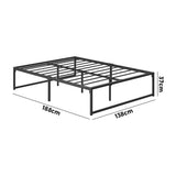 NNEED Metal Bed Frame Double Size Beds Platform Black