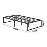 NNEED Metal Bed Frame King Single Beds Platform Black