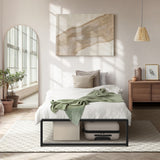 NNEED Metal Bed Frame King Single Beds Platform Black