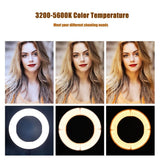 18 Two-Colour Dimmable Ring Fill Light With Tripod 55W 100-240V-1915198079649320965