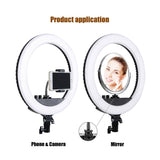 18 Two-Colour Dimmable Ring Fill Light With Tripod 55W 100-240V-1915198079649320966