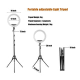 18 Two-Colour Dimmable Ring Fill Light With Tripod 55W 100-240V-1915198079649320969