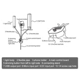 Portable Double Arm Fill Light With Phone Clip - Adjustable Brightness Black-1915196673634734089