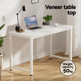 NNEDSZ Artiss Computer Desk 120cm Executive Office Chairs Set PU Leather Low Back White