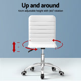 NNEDSZ Artiss Computer Desk 120cm Executive Office Chairs Set PU Leather Low Back White
