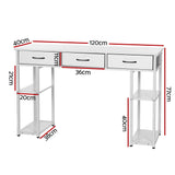 NNEDSZ Artiss Computer Desk Drawer Shelves Study Table 120CM White