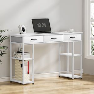 NNEDSZ Artiss Computer Desk Drawer Shelves Study Table 120CM White