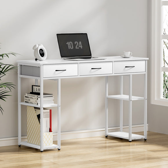NNEDSZ Artiss Computer Desk Drawer Shelves Study Table 120CM White
