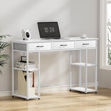 NNEDSZ Artiss Computer Desk Drawer Shelves Study Table 120CM White