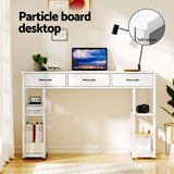 NNEDSZ Artiss Computer Desk Drawer Shelves Study Table 120CM White