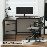 NNEDSZ Artiss Computer Desk L-Shape CPU Stand Black 147CM
