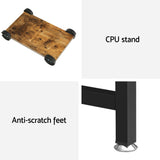 NNEDSZ Artiss Computer Desk L-Shape CPU Stand Brown 147CM