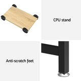 NNEDSZ Artiss Computer Desk L-Shape CPU Stand Oak 147CM
