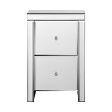 NNEED Mirrored Bedside Table with 2 Drawers