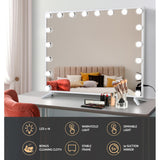 NNEDSZ 80x65cm Makeup Mirror Hollywood Vanity with LED Light White Frame