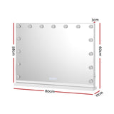 NNEDSZ Bluetooth Makeup Mirror 80x58cm Hollywood Vanity with LED Light Wall