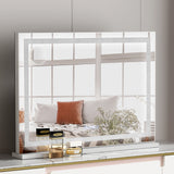NNEDSZ Bluetooth Makeup Mirror 80x58cm Hollywood Vanity with LED Light Crystal