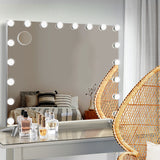 NNEDSZ Bluetooth Makeup Mirror 80x65cm Hollywood Vanity with LED Light Wall