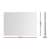 NNEDSZ Wall Mirror 70X50cm with LED Light Bathroom Home Decor Round Rectangle