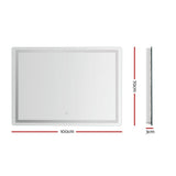 NNEDSZ Wall Mirror 100X70CM with LED Light Bathroom Home Decor Round Rectangle