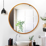 NNEDSZ Wall Mirror Wooden Makeup 80cm